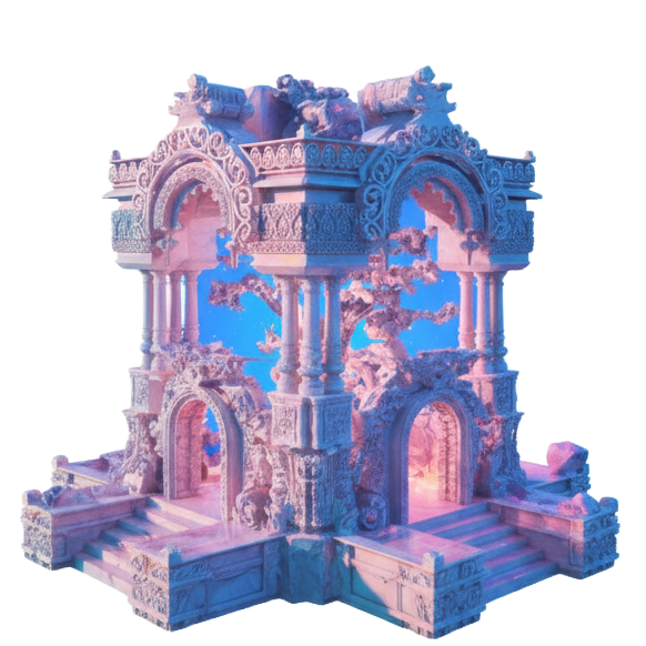 Vaporwave temple